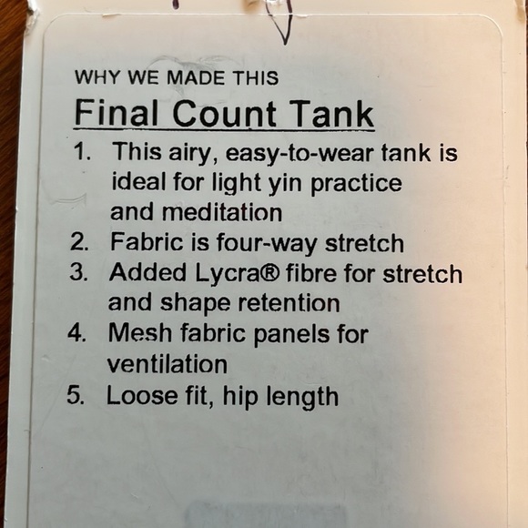 Lululemon final count tank - Picture 5 of 5
